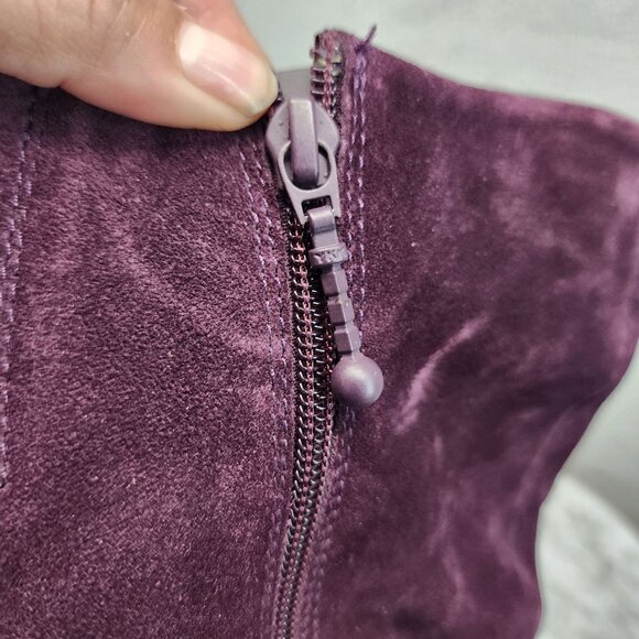 Hotter Shoes Womens Size 8.5 Mystery Purple Suede Zip Mid-Calf Boots *GUC* - Picture 12 of 16